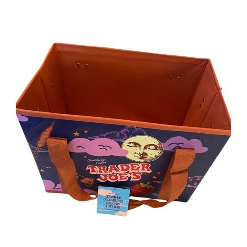 Trader Joe’s Stand Up Collapsible Grocery Tote Bag 15" x 9.5" x 10.5" - 2 Colors